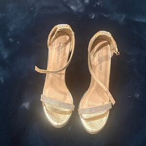 Forever 21 Gold Rhinestone Heels